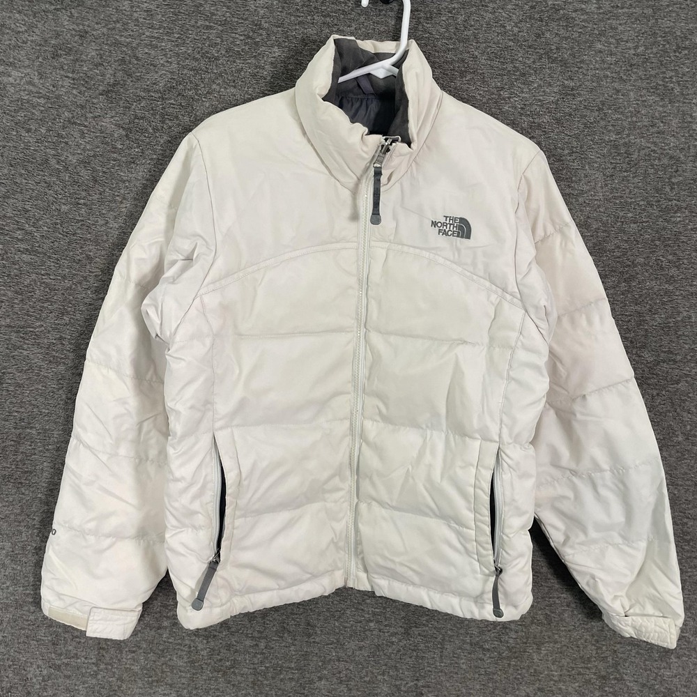 The North Face Down Jacket Womens Small White 700 Puffer Quilted Full Zip READ